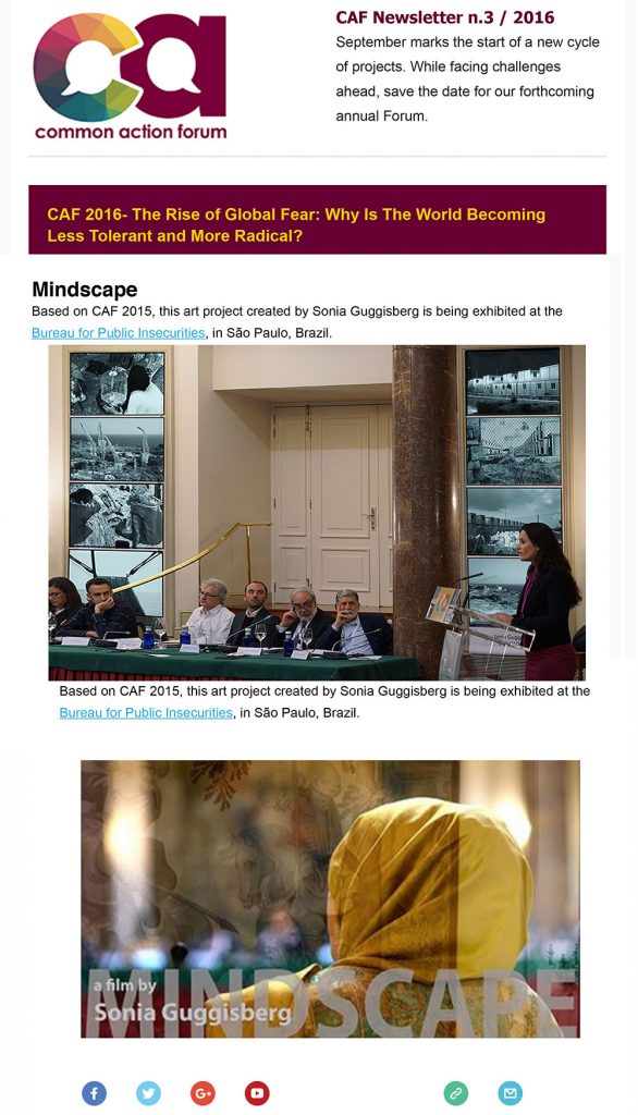 Sonia Guggisberg apresenta documentários sobre migração no Common Action Forum 2016 em Madrid, conectando arte e debate social.